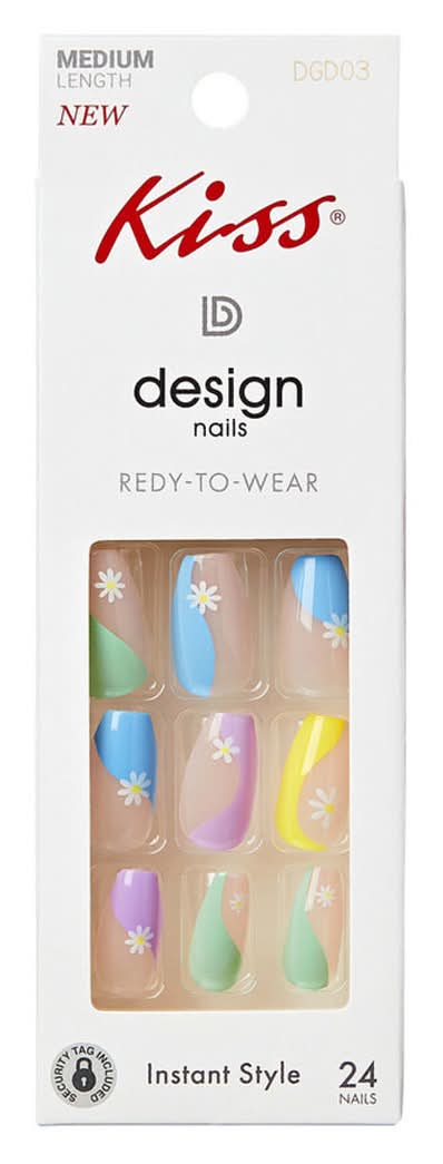 KISS Ready-To-Wear Instant Style Design Nails Dgd03, M (24 ct)
