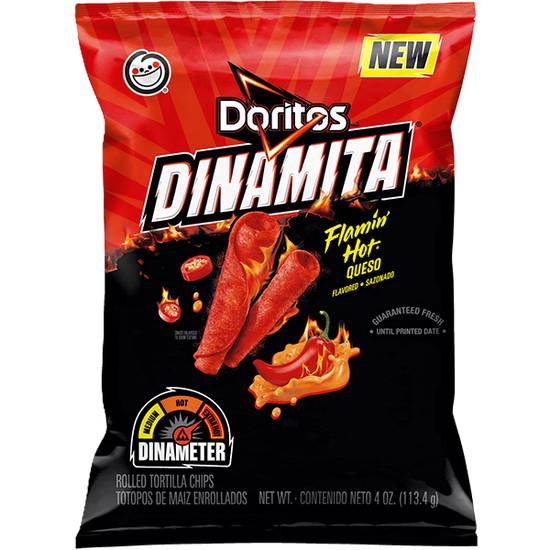Doritos Dinamita Rolled Tortilla Chips Flamin' Hot Queso 4oz