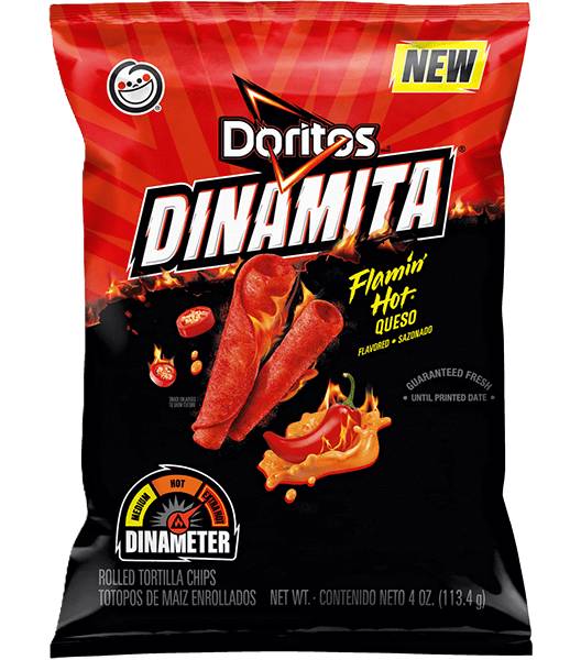 Doritos Dinamita Rolled Tortilla Chips Flamin' Hot Queso 4oz