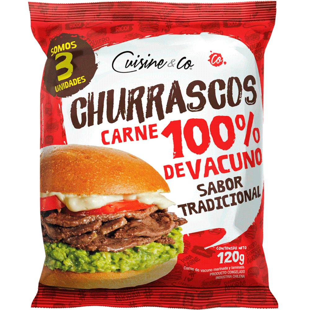 Cuisine & co churrasco de vacuno congelado (120 g)