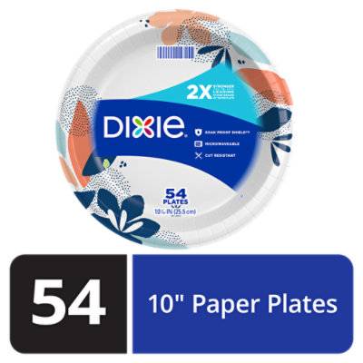 Dixie Everyday Paper Plates Printed 10 1/16 Inch - 54 Count