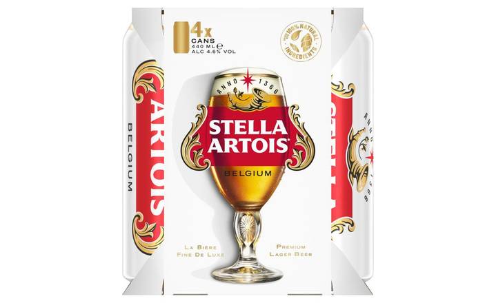 Stella Artois Cans 4 x 440ml (400990)