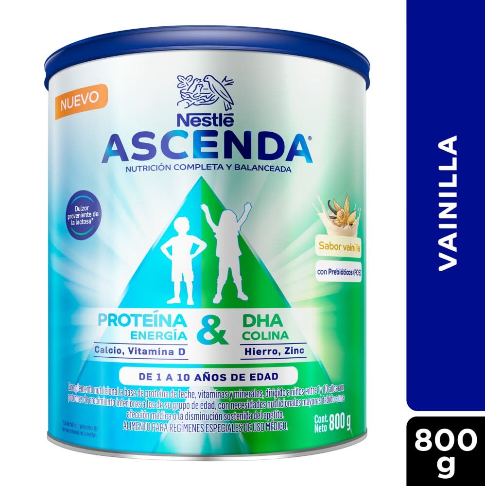 ASCENDA complemento nutricional en polvo para niños (Vainilla)