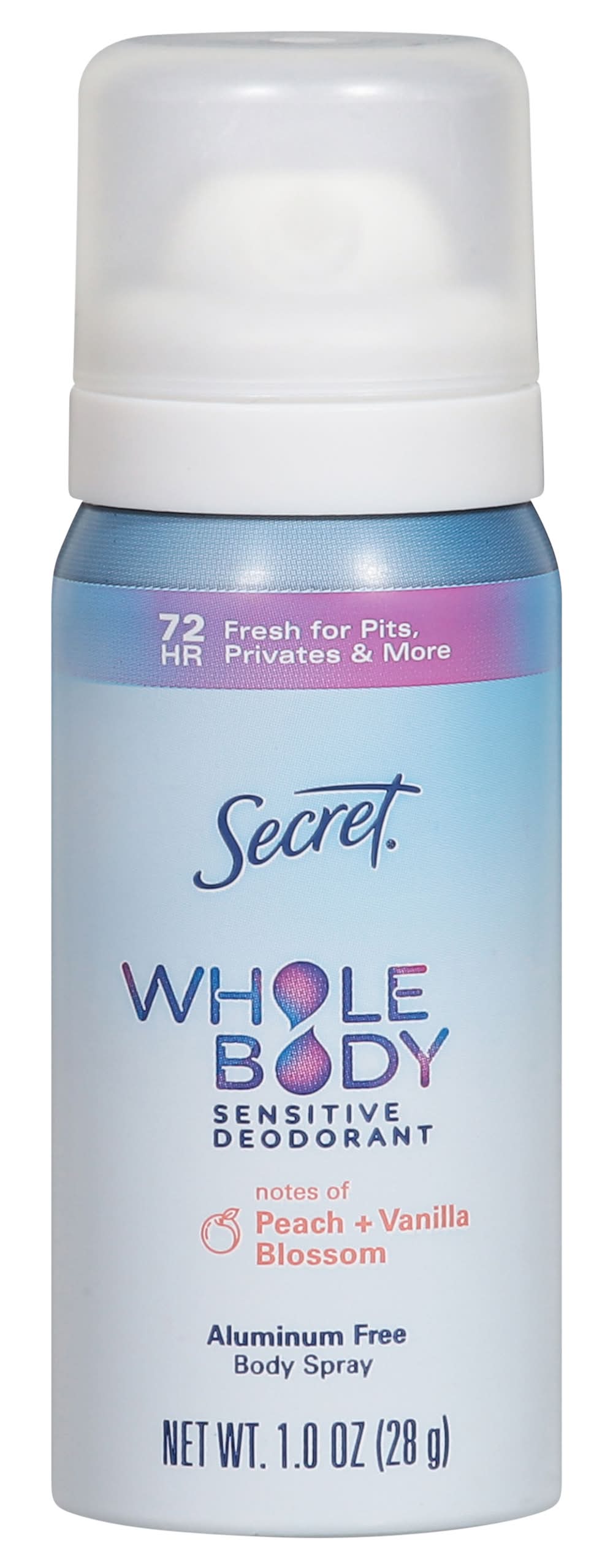 Secret Whole Body Sensitive Deodorant, Peach - Vanilla Blossom (1 oz)