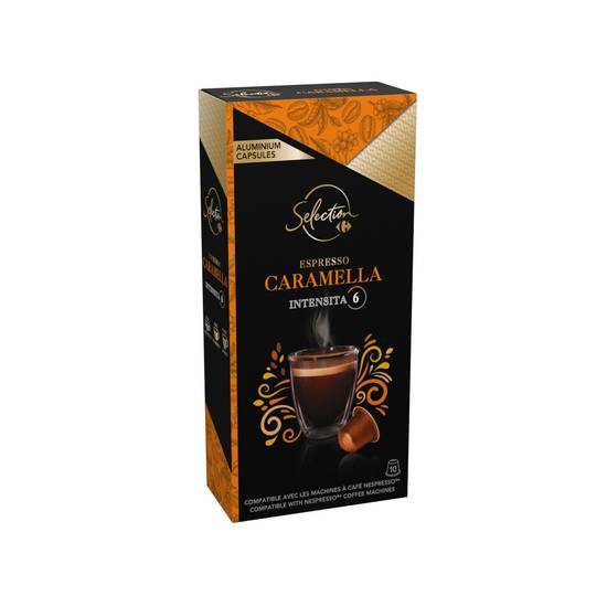 Carrefour Sélection - Café capsules compatibles espresso intensité n°6, caramella (10)