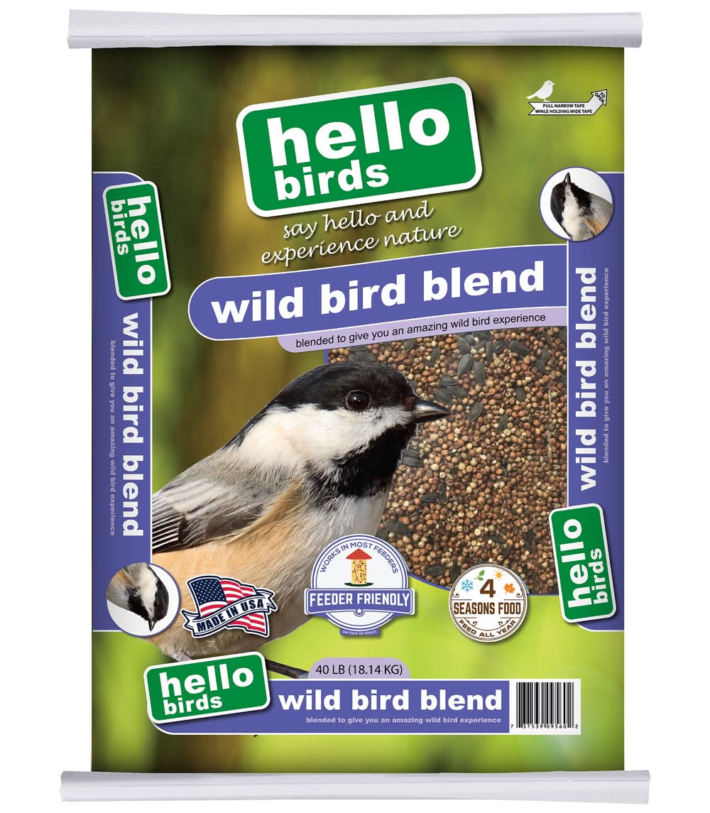 Hello Birds Wild Bird Seed Blend 40-lb