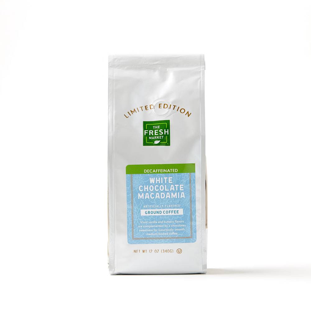 The Fresh Market Decaf Ground Coffee Bag (12 oz) (white chocolate-macadamia )