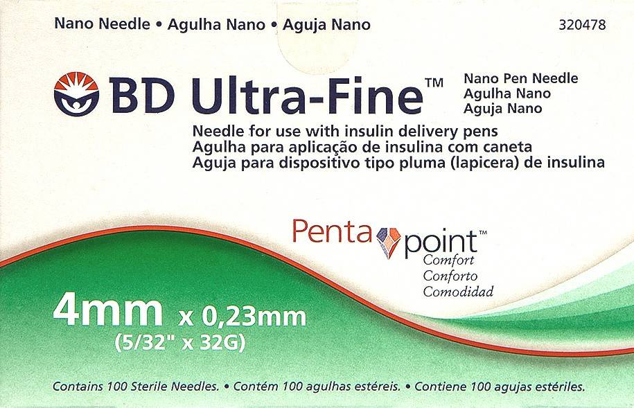 BD Ultra-Fine Nano Pen Needle 4 mm X 0.23 mm