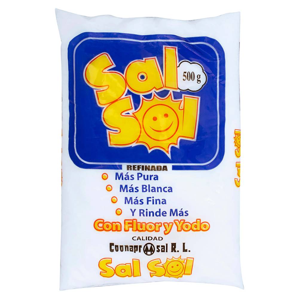 Sal Sol Refinada Bolsa 500 Gr
