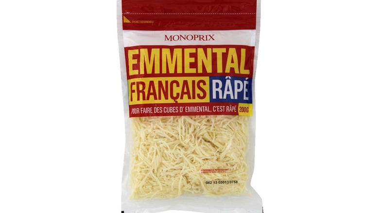 Monoprix Emmental français râpé Le sachet de 200g