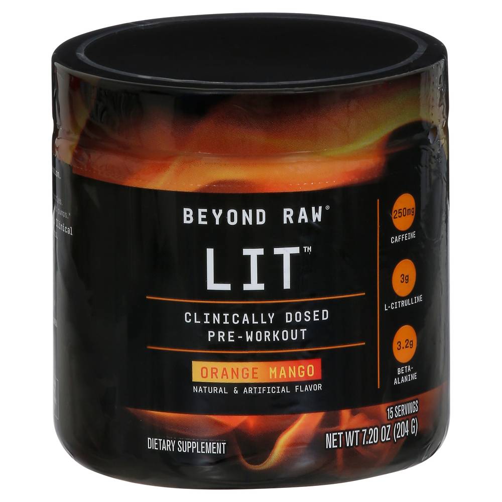 Beyond Raw Lit Clinically Dosed Pre-Workout (orange-mango)