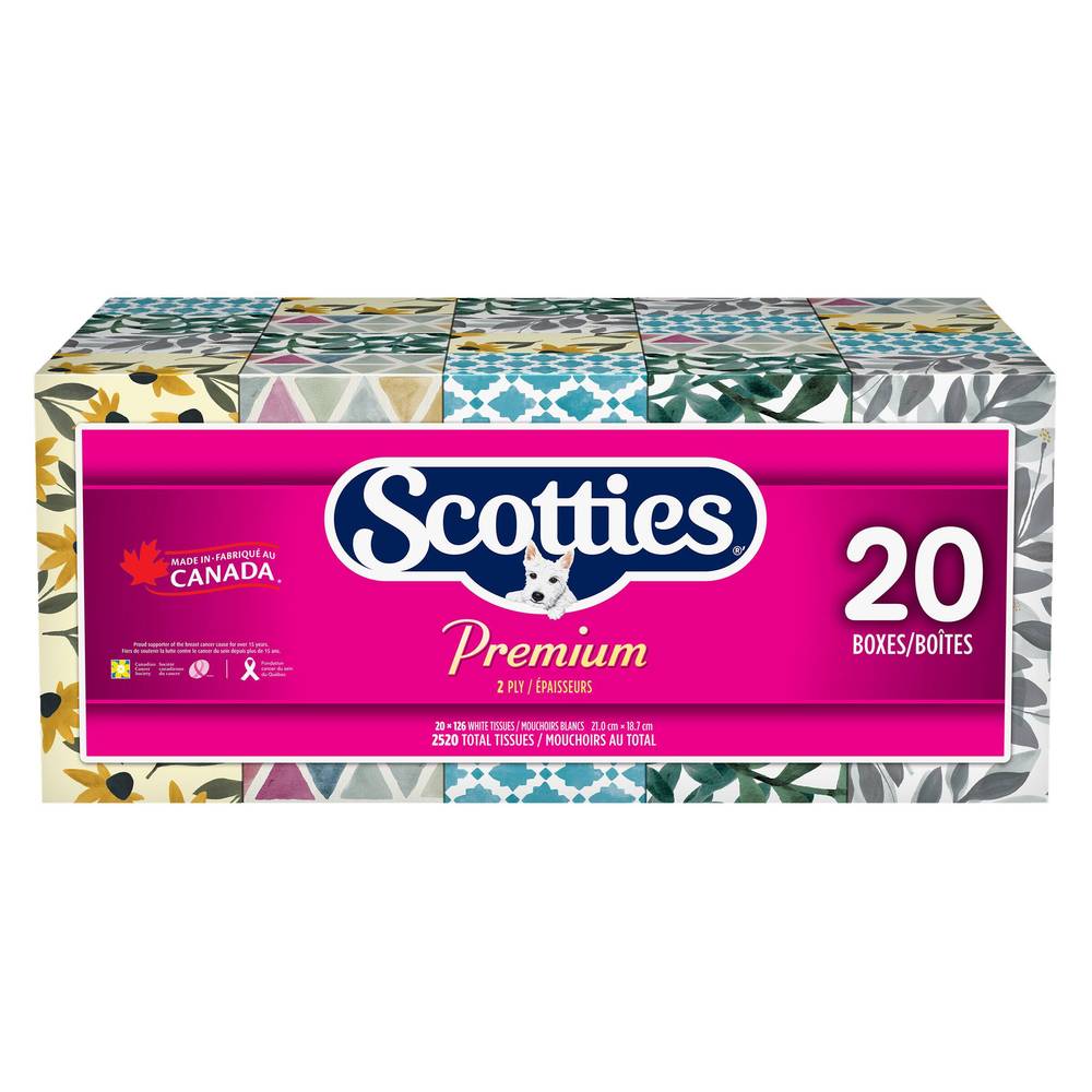 Scotties Premium Facial Tissues, 20-Pack