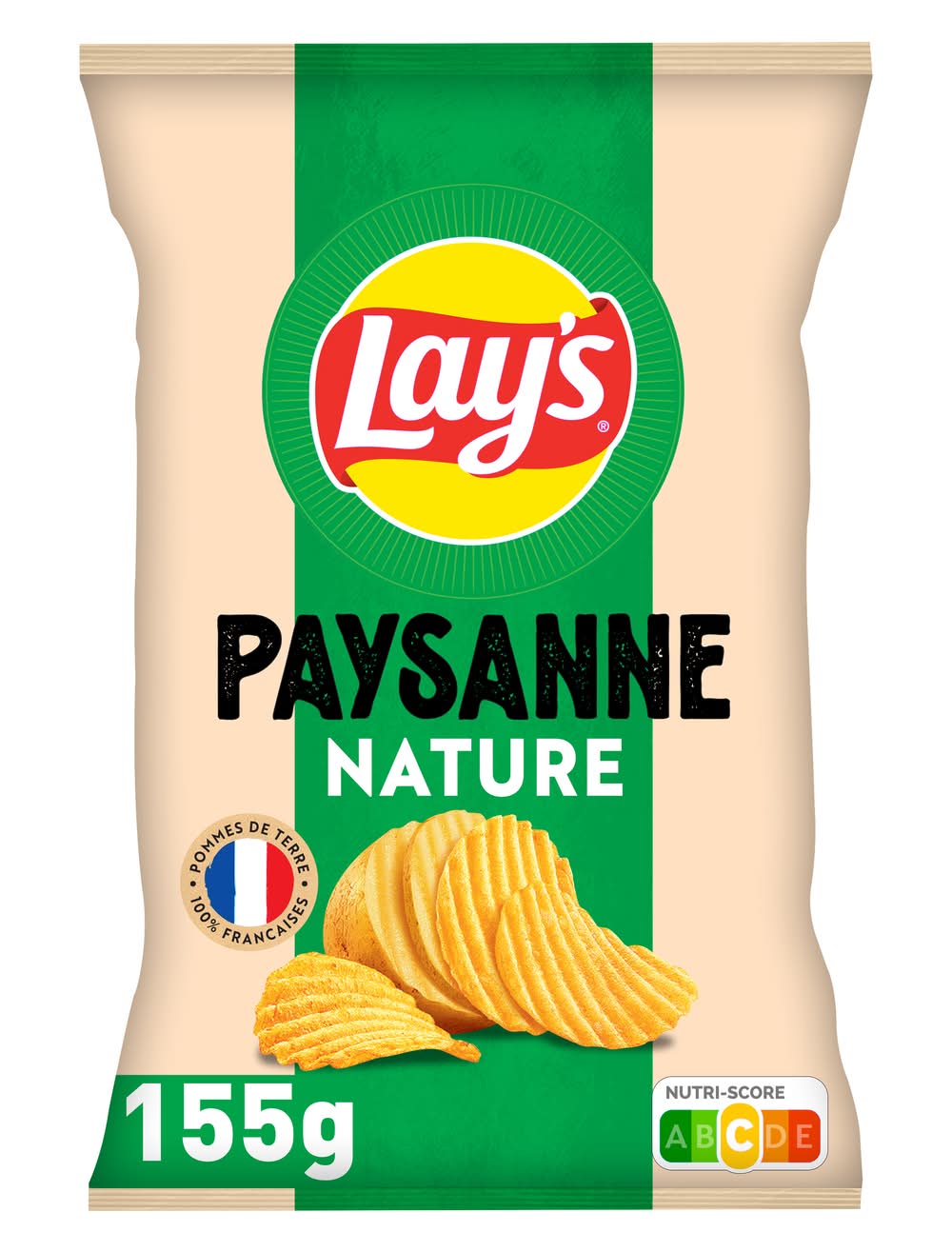 Lay's - Recette chips de pommes de terre paysanne goût nature (155g)