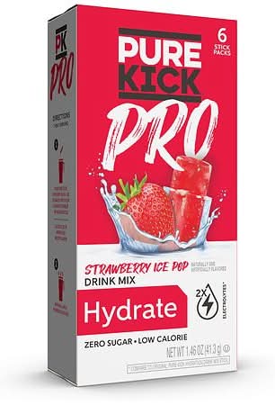 Pure Kick Hydration Drink Mix Ice Pop, Strawberry (1.46 oz, 6 ct)