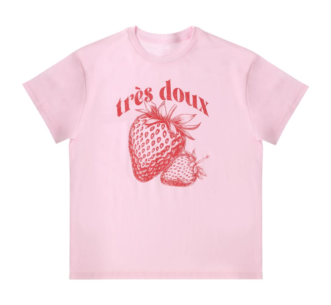 Tres Doux Graphic Tee Large Pink