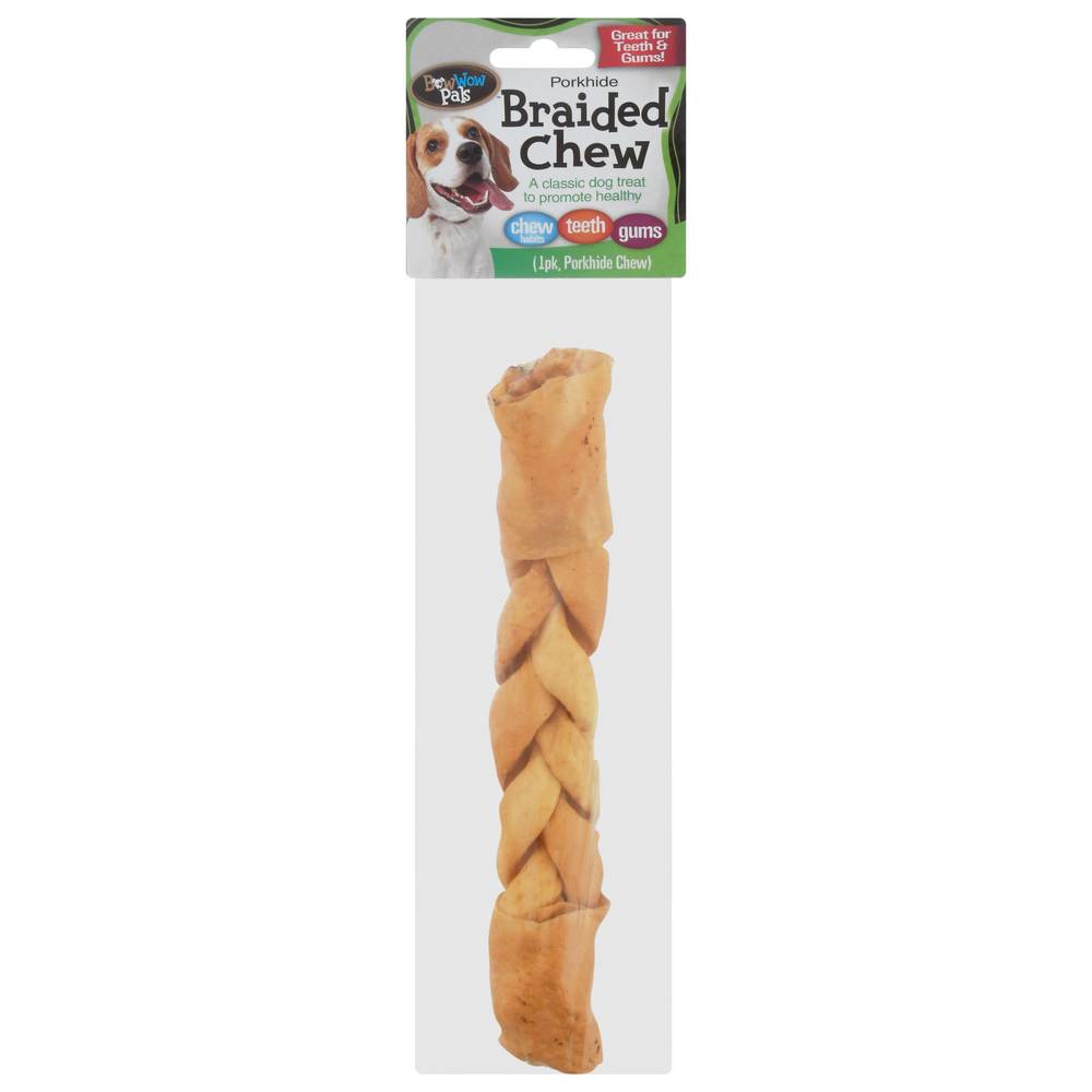 Bow Wow Pals Porkhide Braided Chew Dog Treat (3.2 oz)