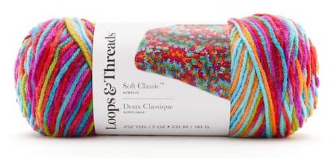 Loops & Threads Soft Classic Multi Ombre Yarn, 252 yd, Fiesta (5 oz)
