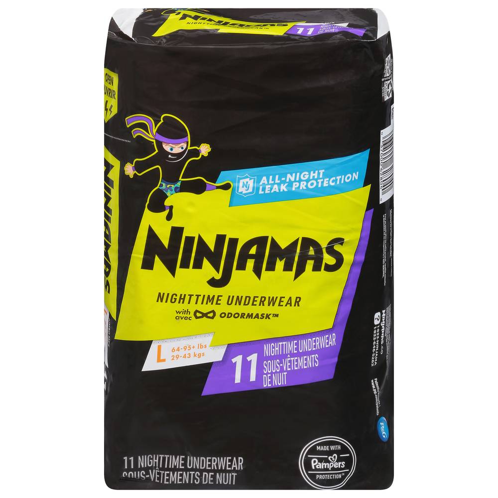 Ninjamas Nighttime Underwear With Odormask Size L-Xl