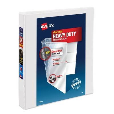 Avery Heavy Duty With Clear Cover Ring Binder, White