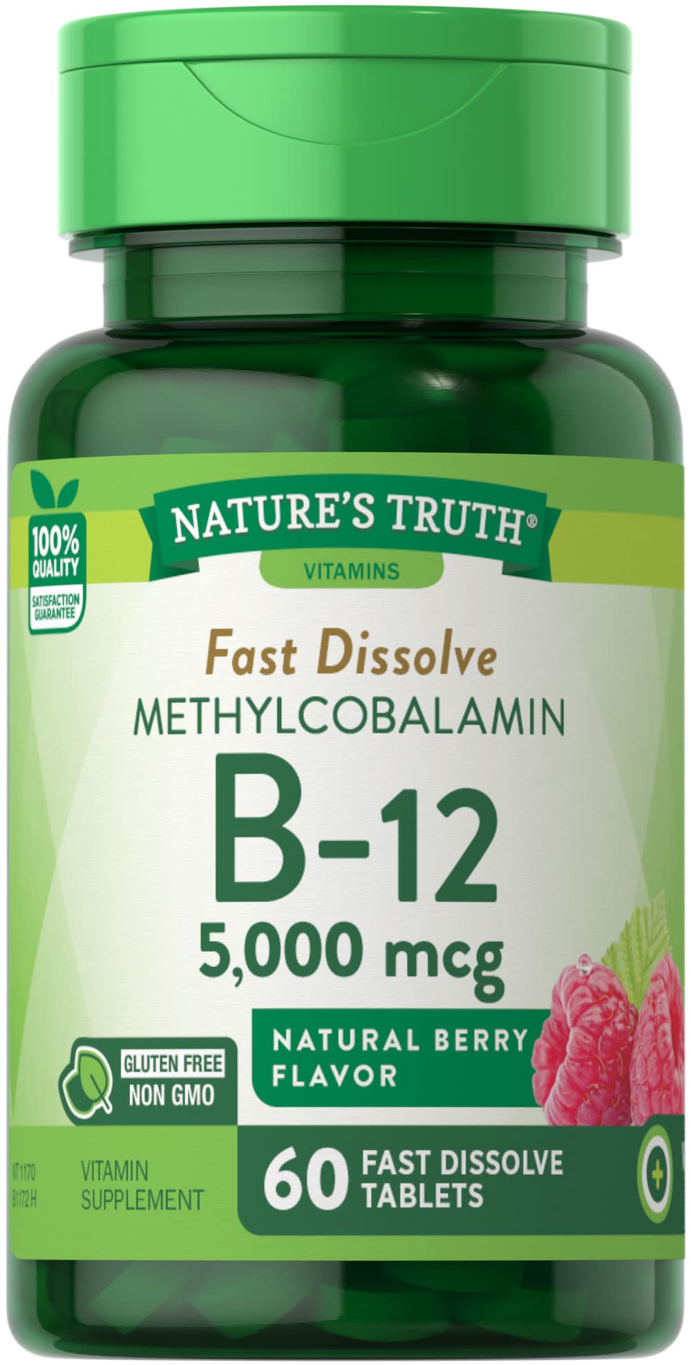 Nature's Truth Natural Berry Flavor Vitamin B-12 Tablets (1.3 oz, 60 ct)