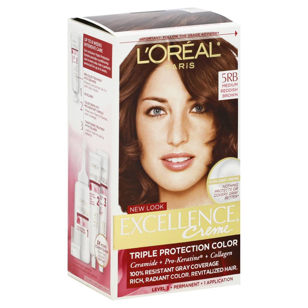 L'oreal Triple Protection 5rb Medium Reddish Brown Hair Color