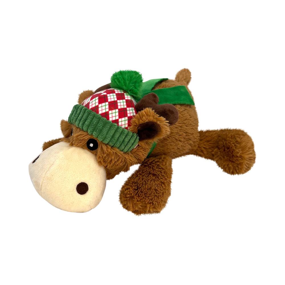 KONG Holiday Cozie Reindeer Dog Toy, 10'' x 9'', Brown