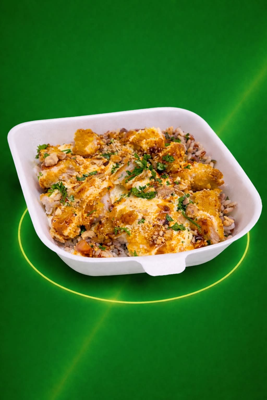 MINI CROUSTY POULET SAUCE ALGERIENNE RIZ 3 SAVEURS