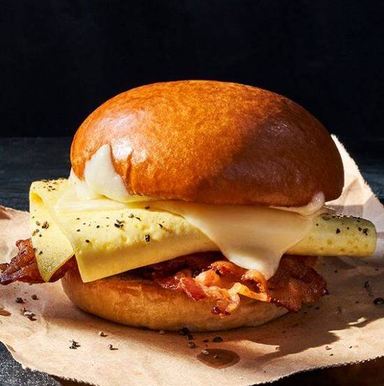 Bacon, Scrambled Egg & Cheese on Brioche