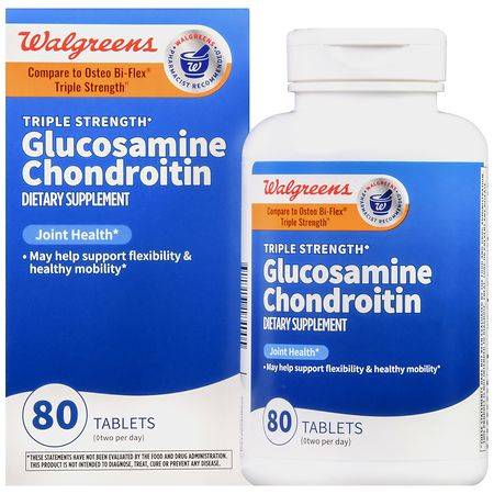 Walgreens Glucosamine Chondroitin Tablets Triple Strength - 80.0 ea