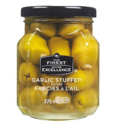 Our finest olives farcies à l'ail (375 g) - garlic stuffed olives (375 g)