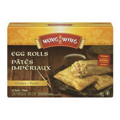 Wong wing rouleaux impériaux au poulet surgelés (10 unités, 680 g) - chicken egg rolls (10 units)