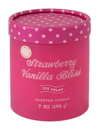Ice Cream Scented Candle 7oz Strawberry Vanilla Bliss