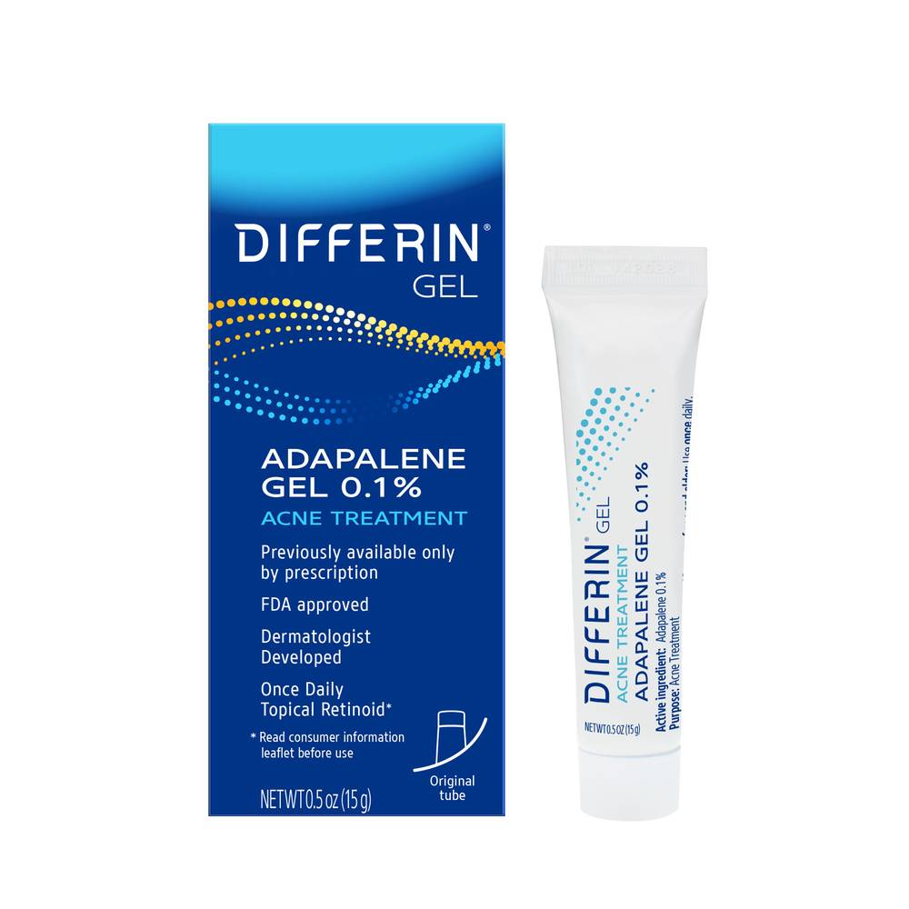 Differin Adapalene Gel 0.1% Acne Treatment, 0.5 Oz