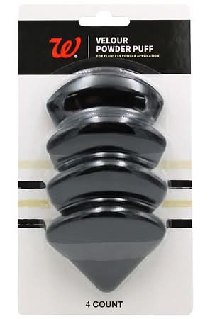 Walgreens Velour Powder Puffs, Black (4 ct)