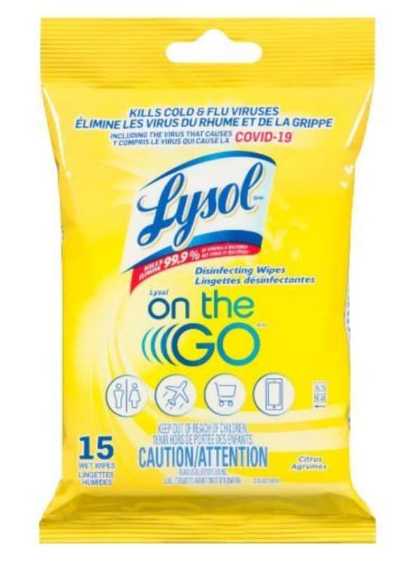 Lysol On The Go Wipes Citrus 15-Count