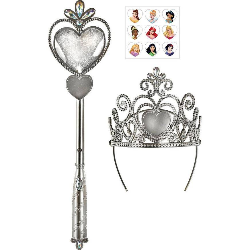 Silver Disney Princess Tiara Wand Costume Accessory Kit