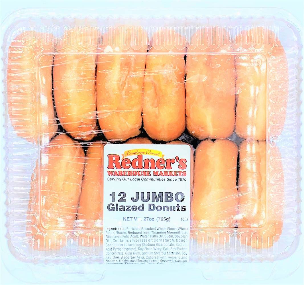 Redner's Jumbo Glazed Donuts Rings (12 ct)