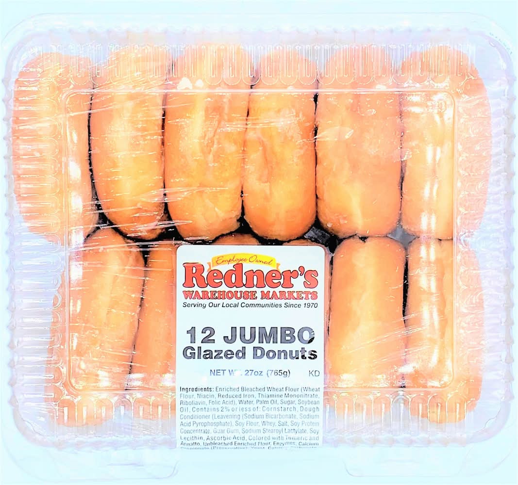 Redner's Jumbo Glazed Donuts Rings (27 oz, 12 ct)