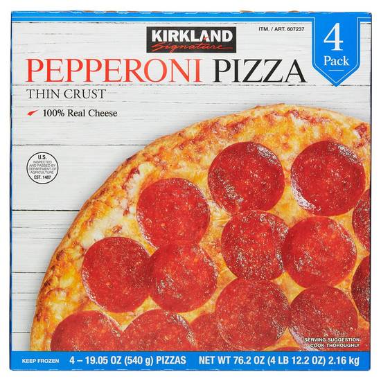 Kirkland Signature Thin Crust Pepperoni Pizza (4 x 19.05 oz)