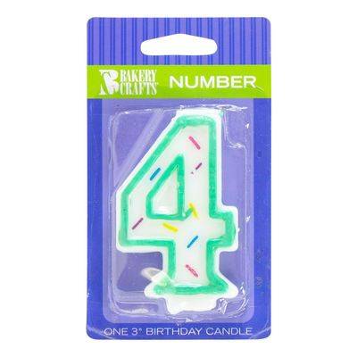 Bakery crafts chandelle d'anniversaire numéro 4 (1 un) - anniversary candle number 4 (1 un)