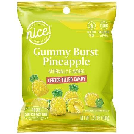 Nice! Gummy Burst Center Filled Candy (pineapple)