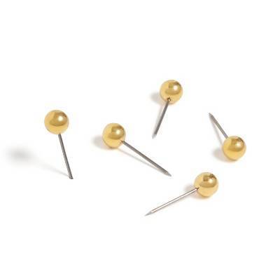 Les Produits U Map Push Pins, Gold (100 ct)