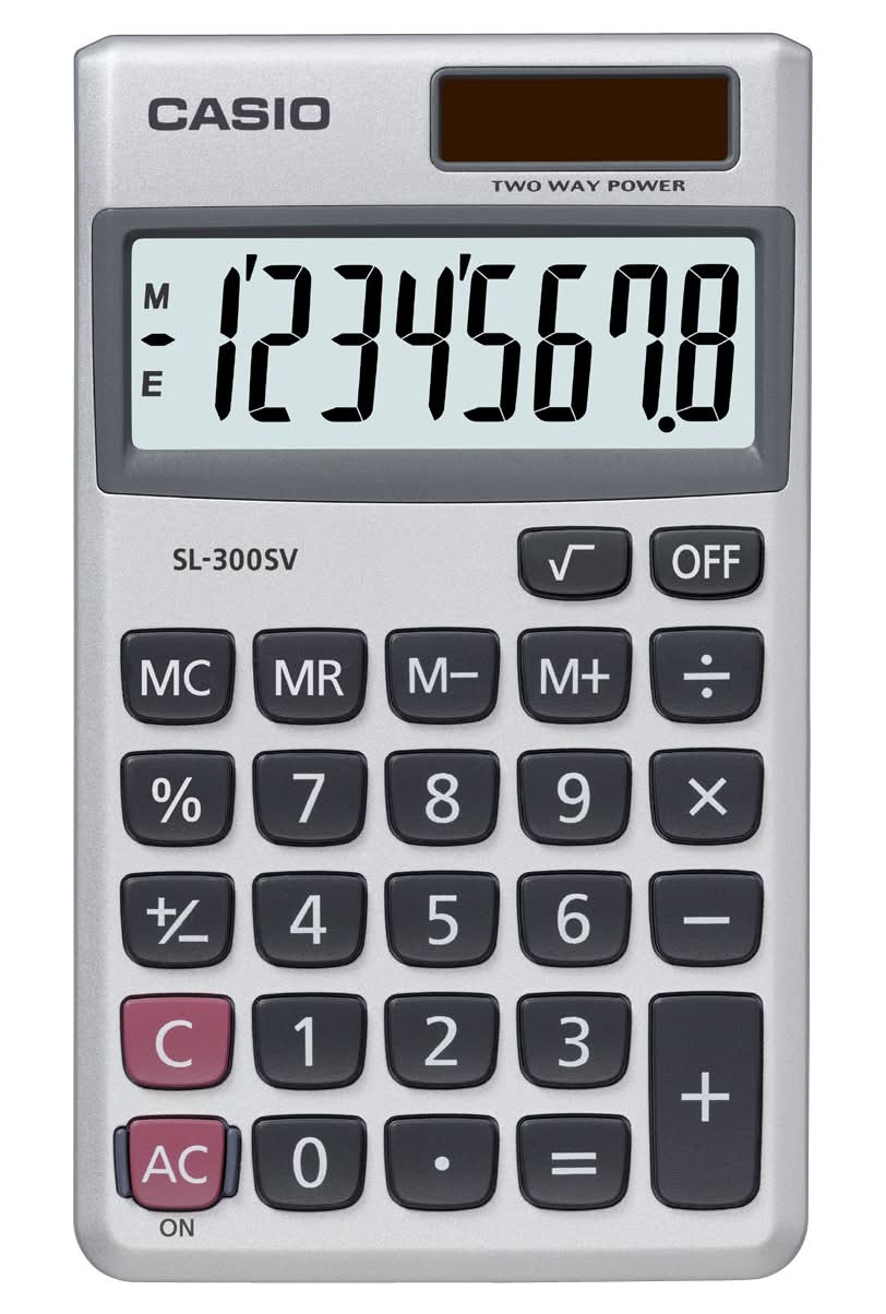 Casio Sl 300sv Pocket Calculator, Silver