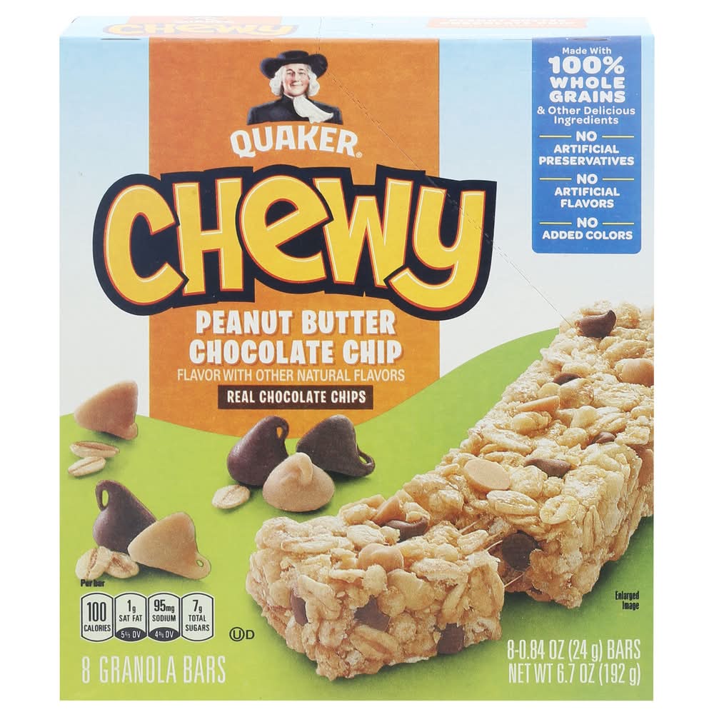 Quaker Chewy Granola Bars, Peanut Butter Chocolate Chip (8 x 0.84 oz)