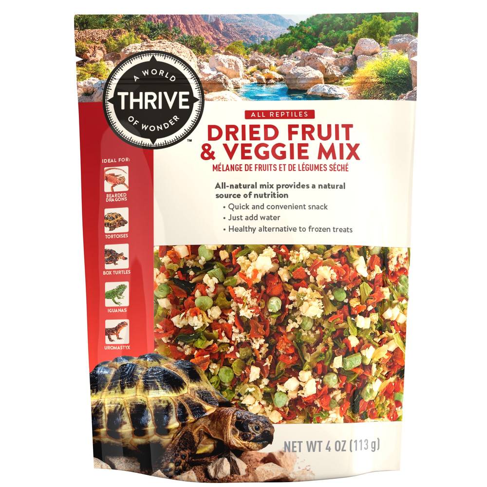 Thrive Dried Fruit & Veggie Mix Reptile Food Snack (Size: 4 Oz)