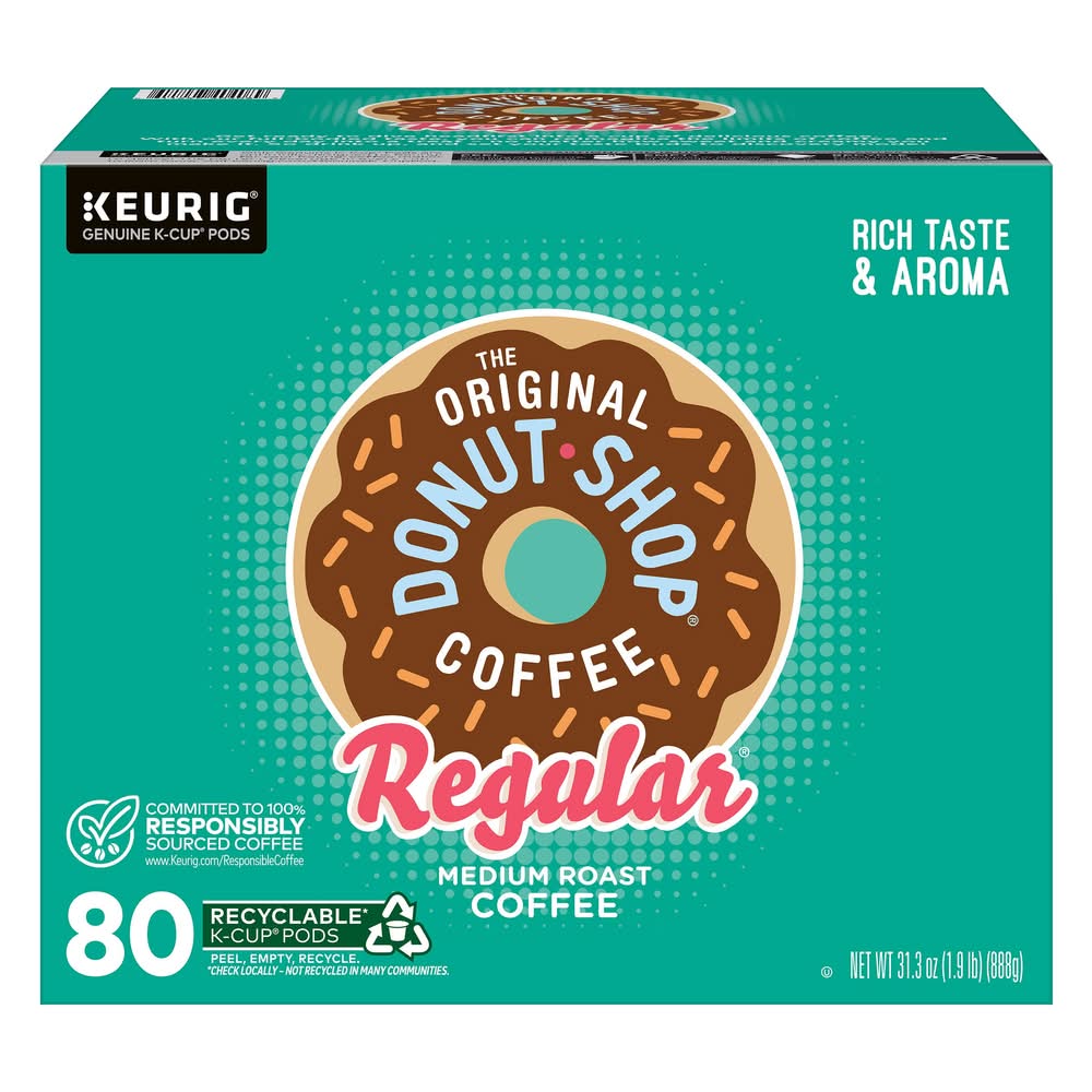 The Original Donut Shop Regular Medium Roast Coffee K-Cup Pods (31.3 oz, 80 ct)