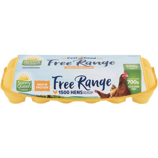 Sunny Queen Free Range Extra Large Eggs 12 pack 700g