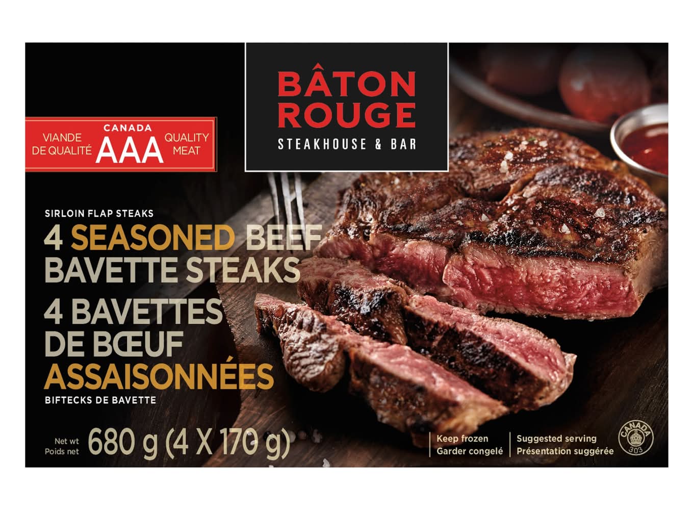 Bâton Rouge – Bavettes De Boeuf Assaisonnées, 680 G / Bâton Rouge Seasoned Bavette Steaks, 680 G