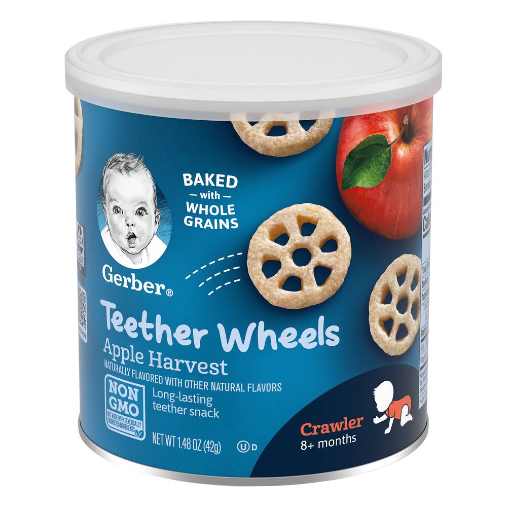 Gerber 10+ Months Teether Wheels Apple Harvest Baked Snacks (1.5 oz)