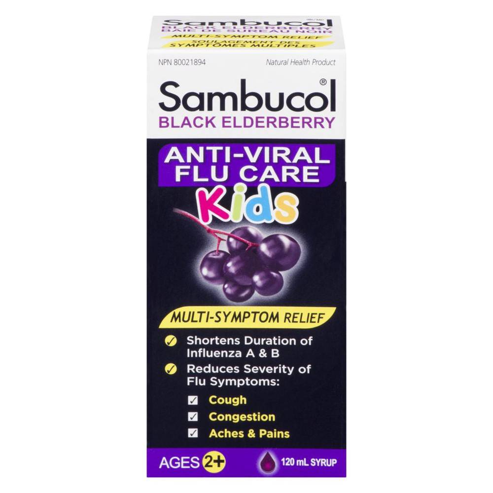 Sambucol Kids black elderberry anti-viral flu care syrup ages 2 ...